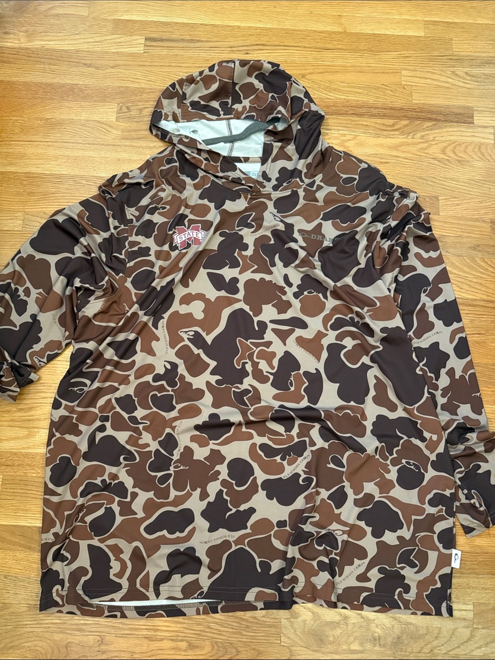 Drake Brown and Tan Camo Hooded Pullover- 2xl